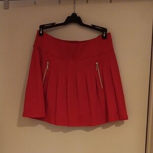 Jamie Sadock Red Mini Skirt with Zipper Details